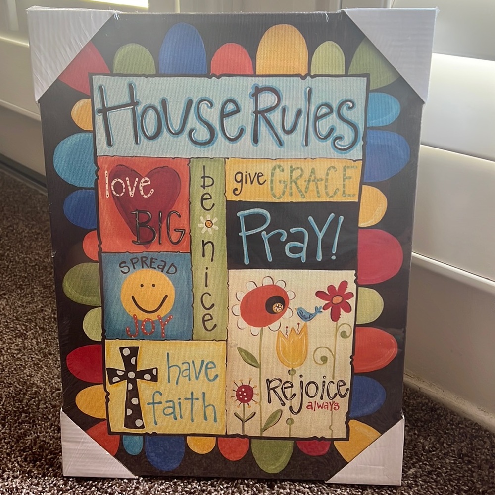 5 for $25💵 House Rules canvas.